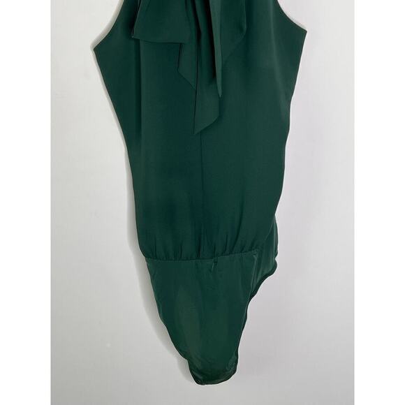 Belle Badgley Mischka Halter One Piece Bodysuit Dark Green Women's Size US 10 - Picture 8 of 8